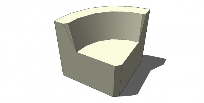 桌椅老su模型白色三角沙发_图1