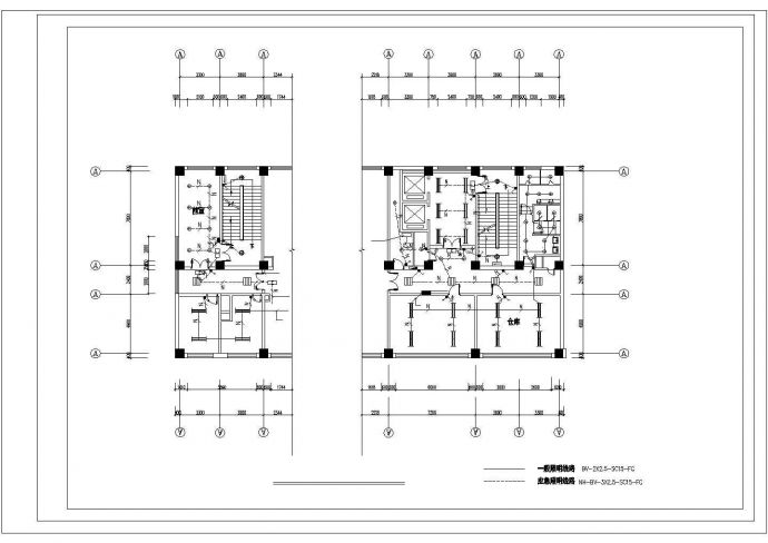 某 通讯综合楼局部装修工程配套电气照明设计CAD图纸_图1