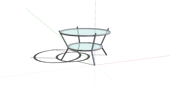 桌椅老su模型圆形透明双层桌子_图1