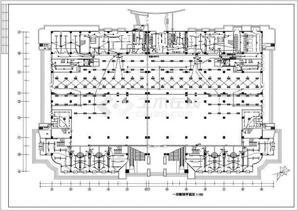 五星级酒店电气照明设计CAD图纸-图二