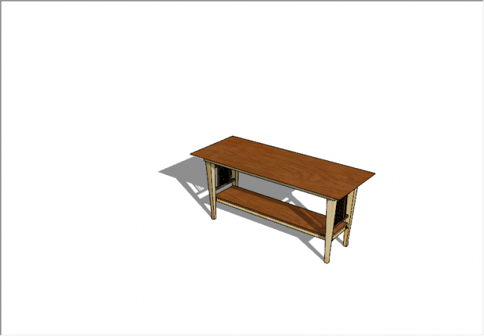 现代风格棕色木质桌椅su模型_图1