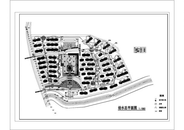 某小区总体室外给排水设计图cad