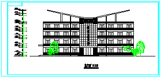 现代化高档四层综合办公楼设计CAD施工图纸-图一