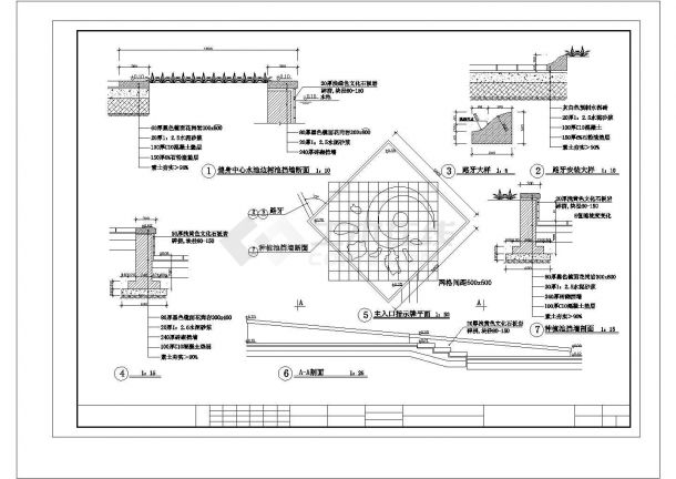 台阶挡墙施工CAD规划参考图-图二