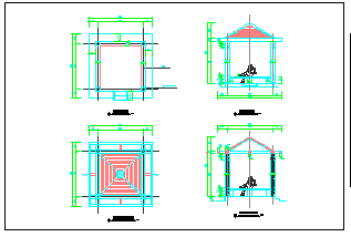 经典景观亭建筑CAD图-图一