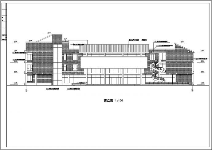 某地区图书馆建筑设计CAD图纸_图1