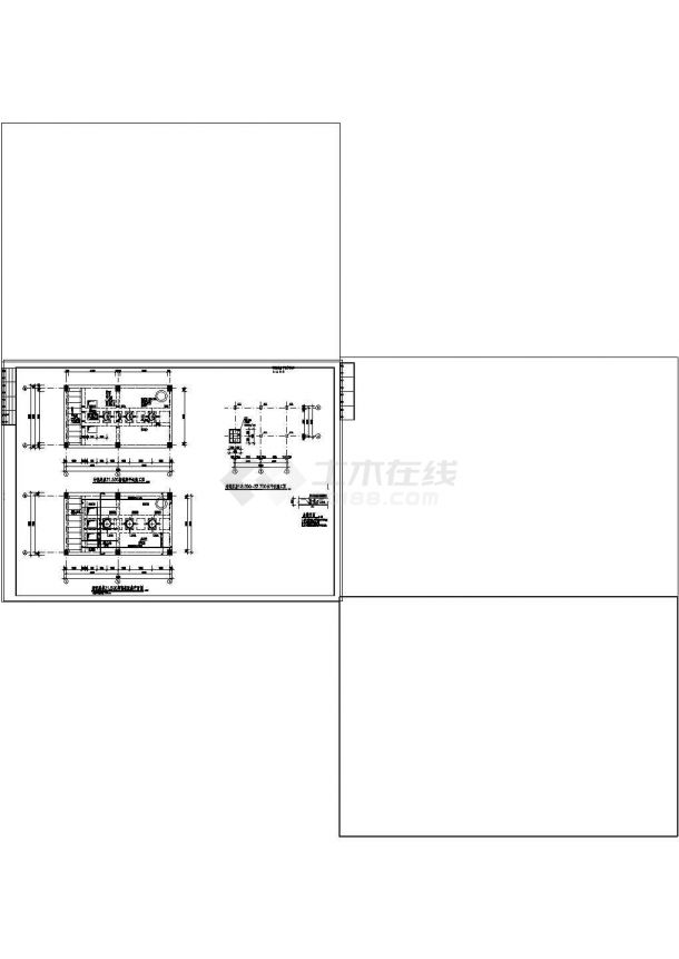 A2O工艺污水处理厂构筑物设计图Cad图纸-图二
