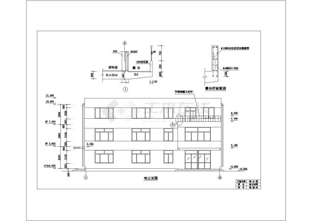 3层框架结构教学楼建筑工程量计算实例(含套价图纸)-图一