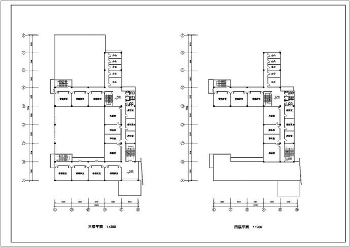 某地区四层多媒体小学教学楼建筑工程设计施工图（含总平面图）_图1