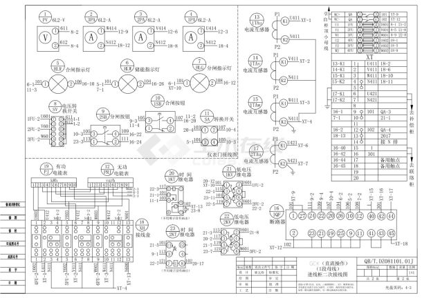 GCK（直流操作）(I段母线)进线柜二次原理图-图二