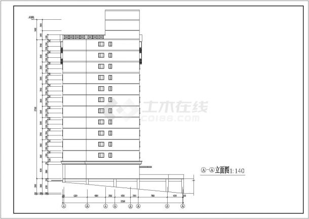 重庆中学教学楼建施cad图，共十一张-图一