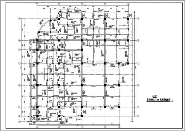 某大型框架结构商厦结构设计cad图纸-图二
