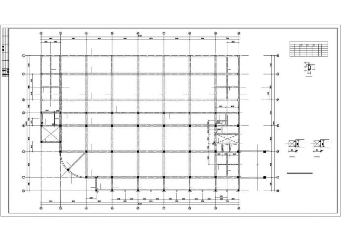 某框架商厦结构施工cad设计图纸_图1