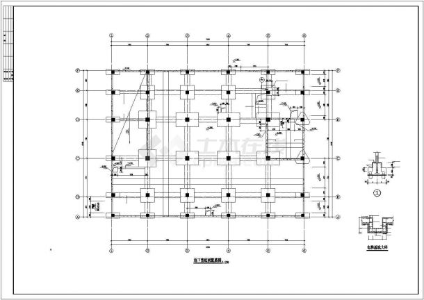 办公楼设计_某劳动局办公楼框架结构施工cad设计图-图二