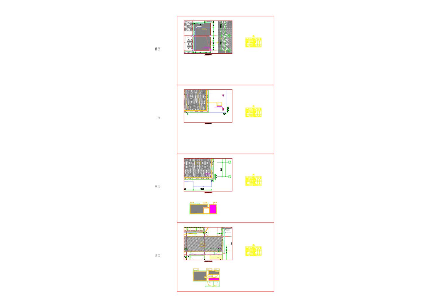 信源项目A栋四层厨房燃气管道平面图 CAD图