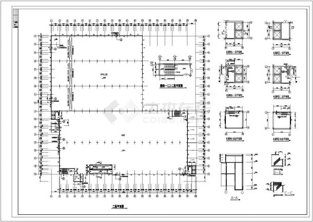 2层15300平米大型轻钢结构厂房cad图纸设计-图二