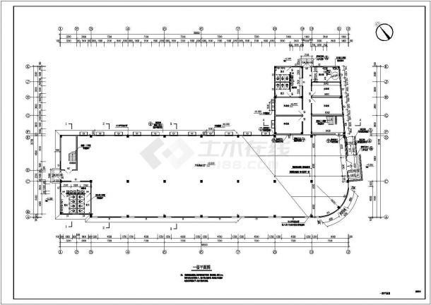 南通市某区城区新建xx综合办公商业楼CAD建筑设计施工图-图二