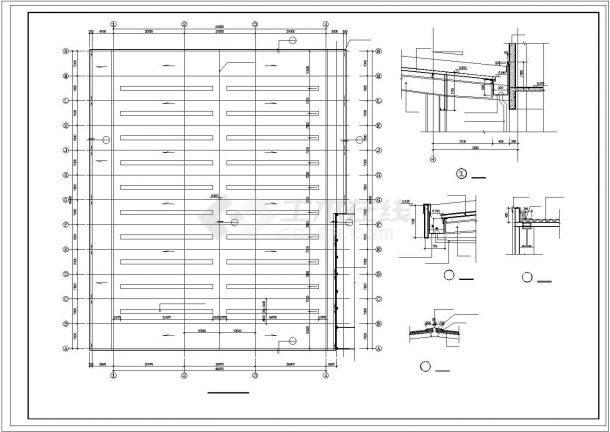 5112平方米单层成品车间钢结构建筑施工图-图一
