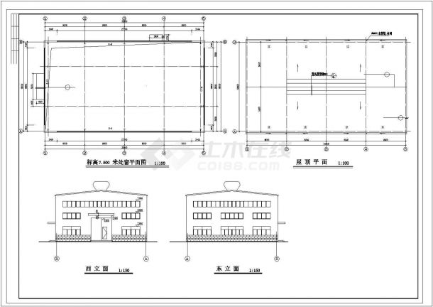 钢结构车间建筑施工图，含设计说明-图二