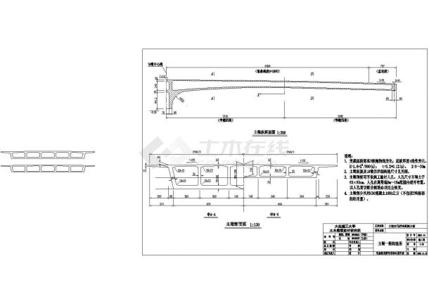 某箱形截面预应力砼T型刚构桥全套设计施工详细方案CAD图纸-图二