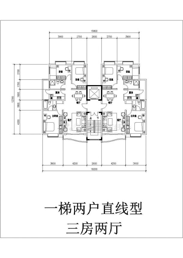 哈尔滨市某塔式小高层60套经典户型平面设计CAD图纸-图一