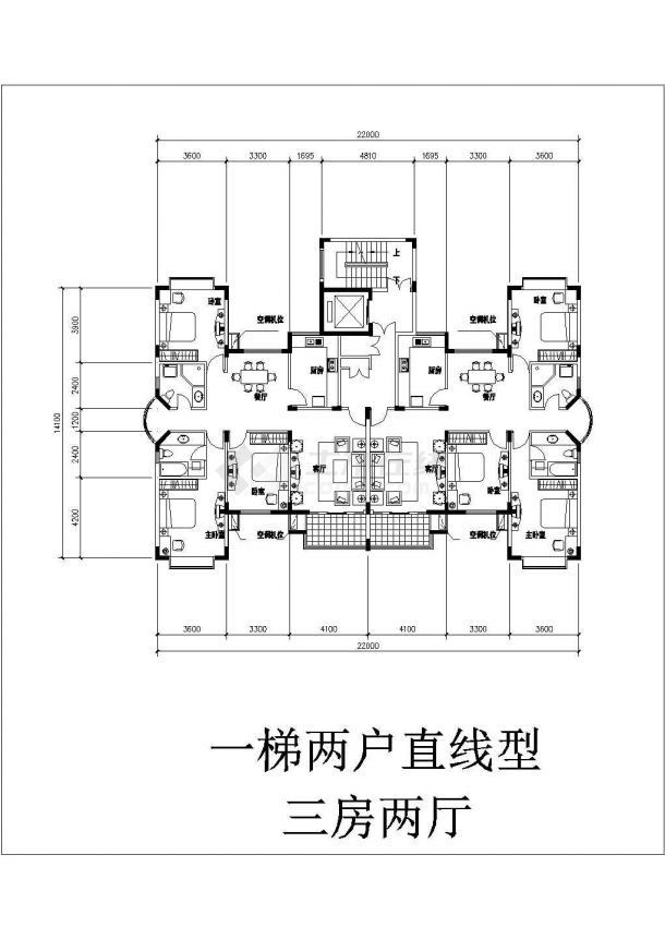 哈尔滨市某塔式小高层60套经典户型平面设计CAD图纸-图二