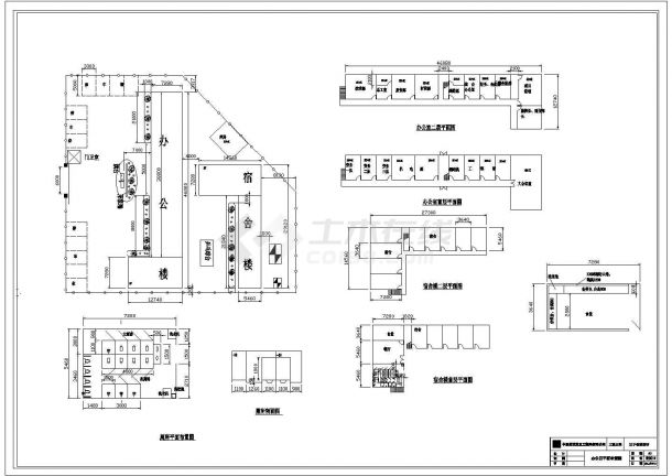 某辽宁省博物馆办公区CAD设计平面图纸-图一