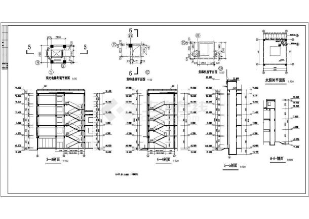 某地区人工文化广场建筑设计CAD图纸-图二