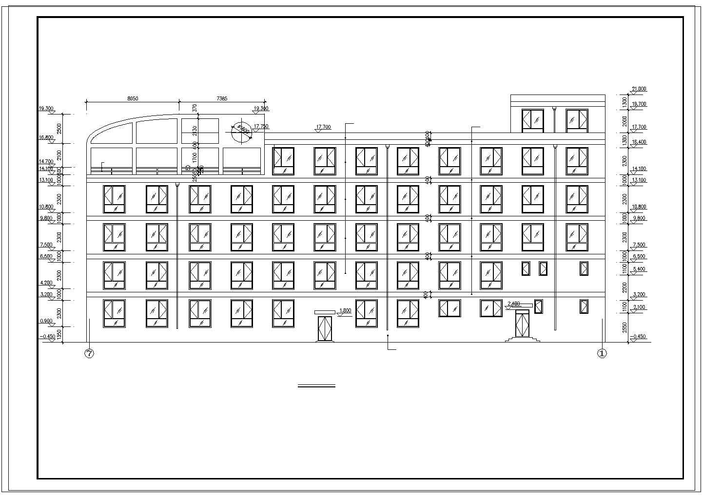 办公楼设计_5000平方米五层办公楼建筑cad施工图
