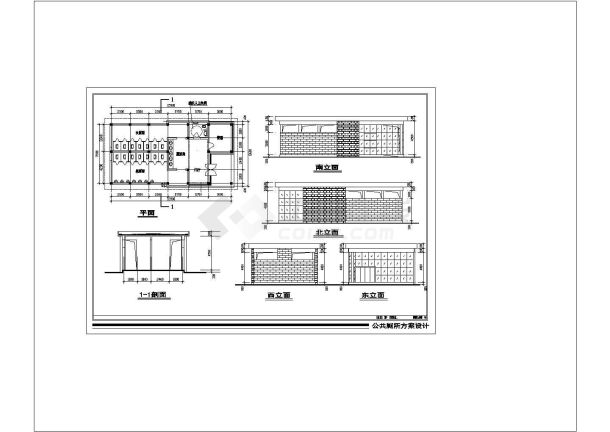 某风景区公厕建筑设计施工图?-图一