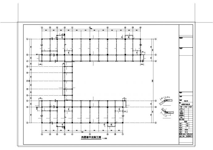 合肥某小区四层框架教学楼建筑cad施工图纸_图1