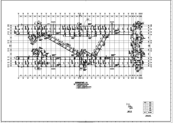 某四层框架结构学院教学楼结构施工图纸（标注明细），12张图纸_图1