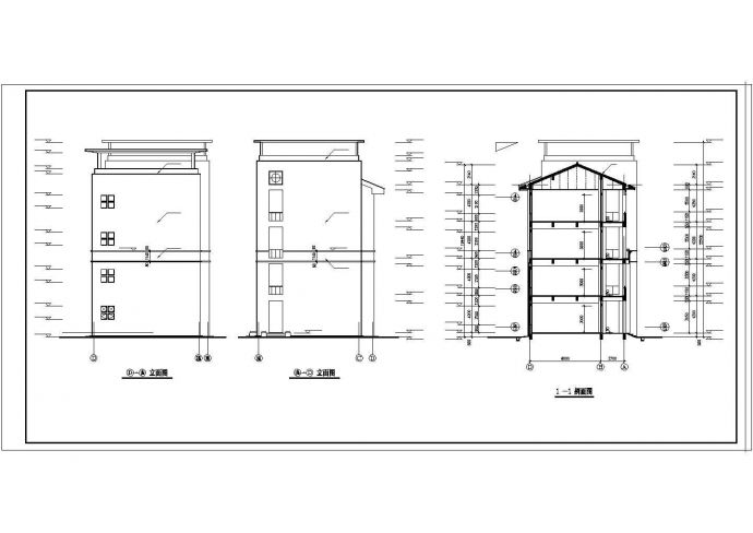 江西某四层框架结构教学楼建筑cad施工全套图纸_图1