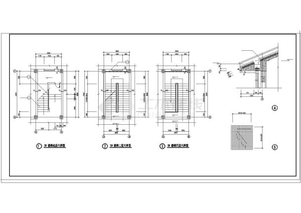 江西某四层框架结构教学楼建筑cad施工全套图纸-图二