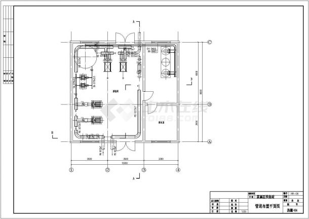 某公司住宅楼供热站系统设计CAD图-图一
