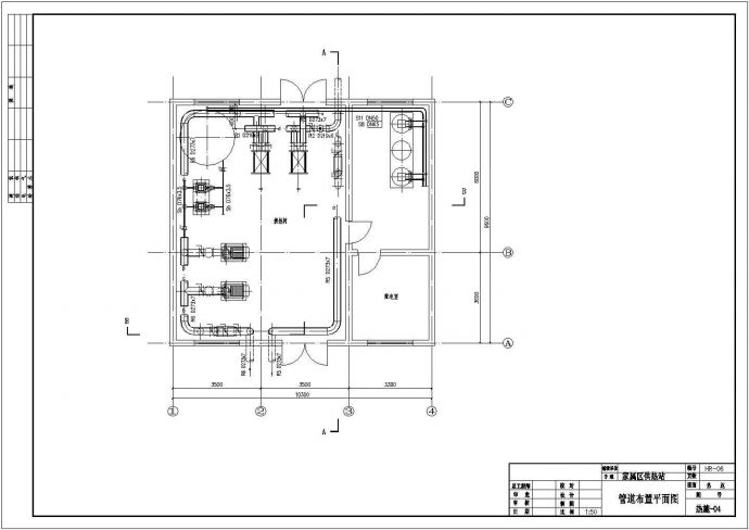 某公司住宅楼供热站系统设计CAD图_图1
