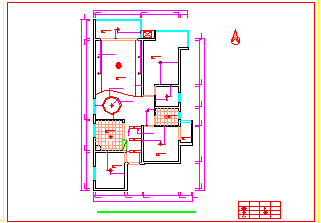 小三居户型雅居平面布置cad装修施工图-图一