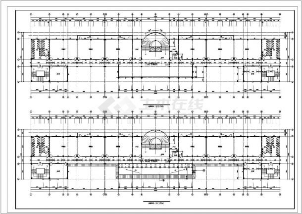 某地方教学楼建筑设计cad图-图二