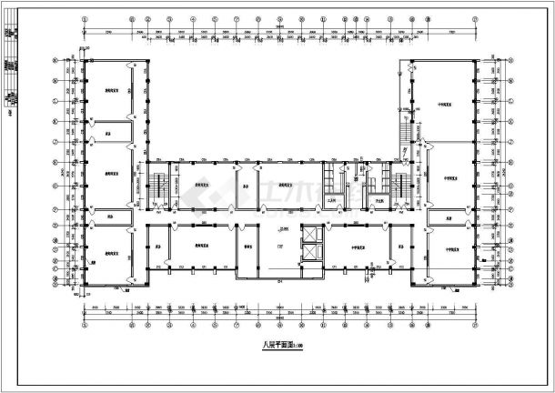 某城市国际初级中学七层U型教学楼建筑工程设计全套施工图（含实验室平面布置图）-图二