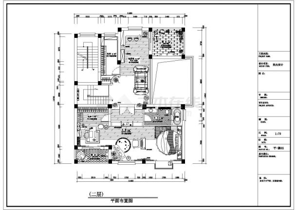 某双层精装别墅CAD框架结构设计完整平面图-图一