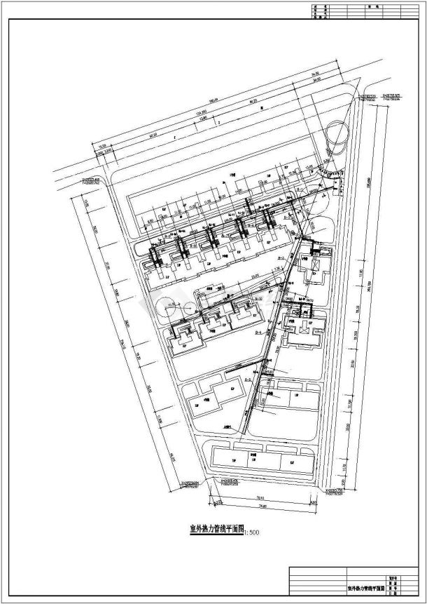 某城市换热站至小区室外热力管网系统设计CAD图-图二
