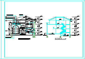 一套完整别墅建筑施工设计cad图纸_图1