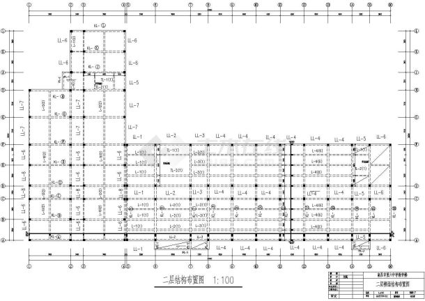 某3层教学楼建筑结构设计CAD图毕业设计（约4000平，含计算书，施工组织设计，工程量计算书）-图二