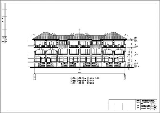 桂林市某村镇3层框混结构豪华独栋别墅建筑设计CAD图纸（3套方案）-图一