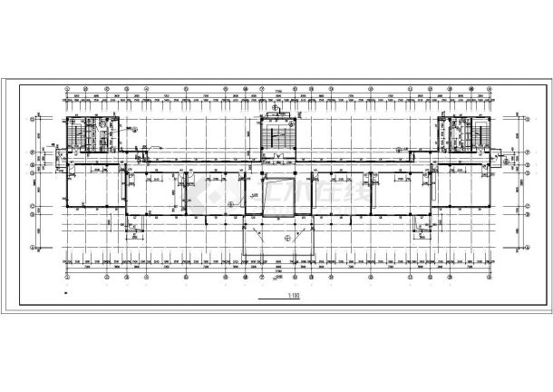 某五层砖混结构中学教学楼建筑cad方案图（高20米）-图二