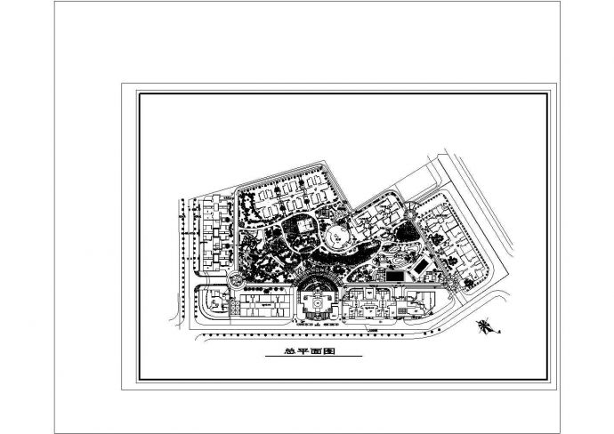 居住小区的种植绿化规划图cad_图1