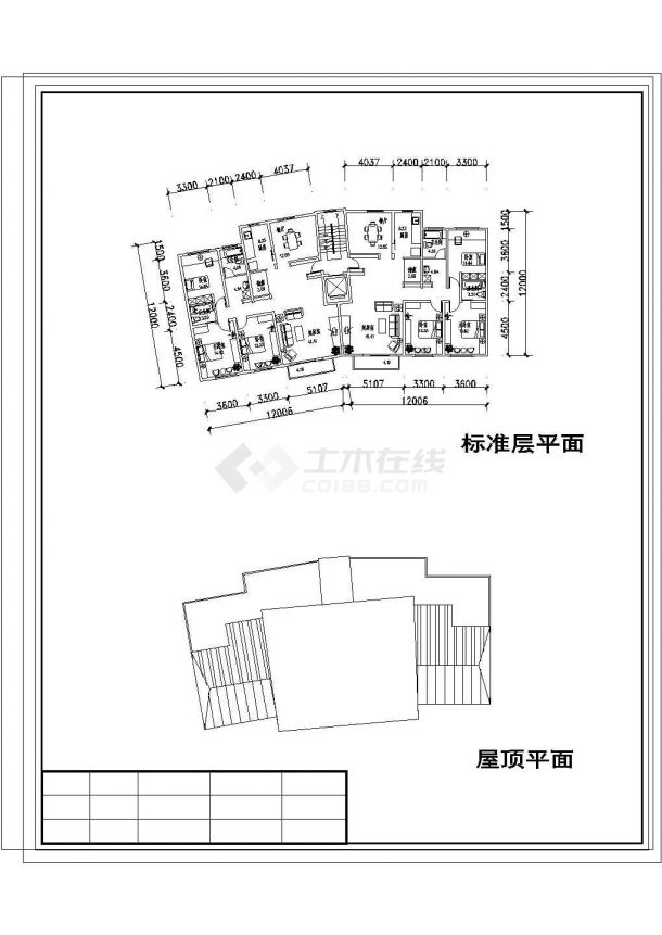 小区规划设计总平面图2张 含一梯二户多层住宅平立面设计图（共11张图）cad图纸-图二