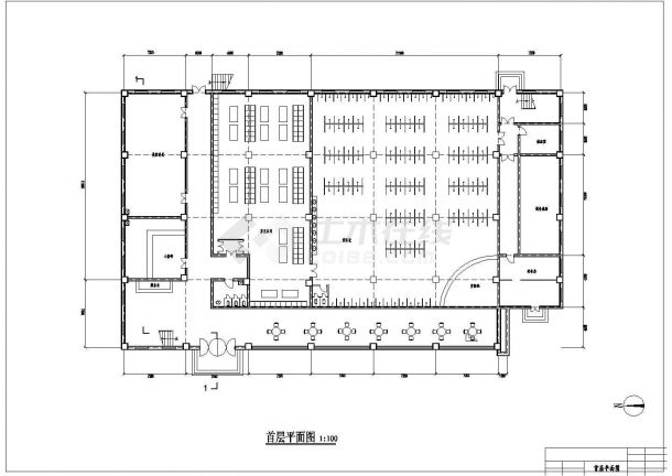 某学校学生浴室CAD建筑设计施工图-图一