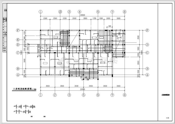 三层砖混结构办公及住宅综合楼结构图纸-图二