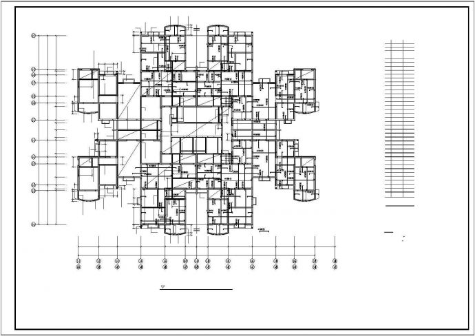 某地大型医院结构设计cad图纸_图1